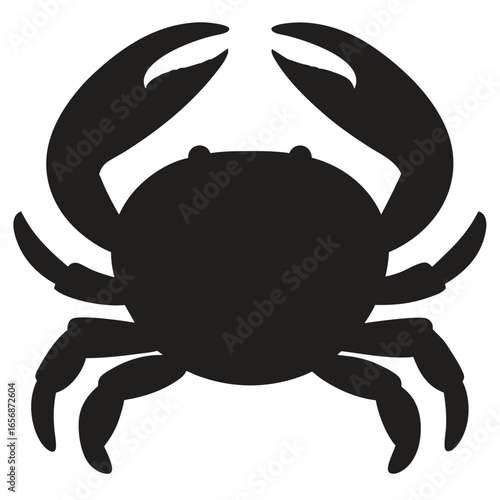 black crab silhouette on white background clip art preview