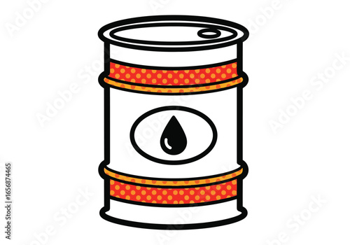 Vector illustration of illustration of an oil barrel with a drop symbol