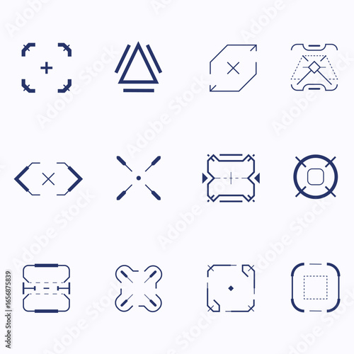 HUD Futuristic Reticles  Vector Set
