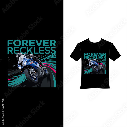 Stylish bike themed t-shirt design for riders and motorcycle lovers.