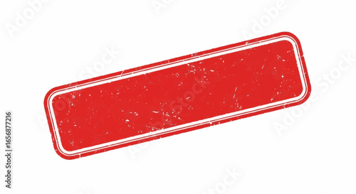 Blank red stamp silhouette. Horizontal rubber stamp design isolated on white background