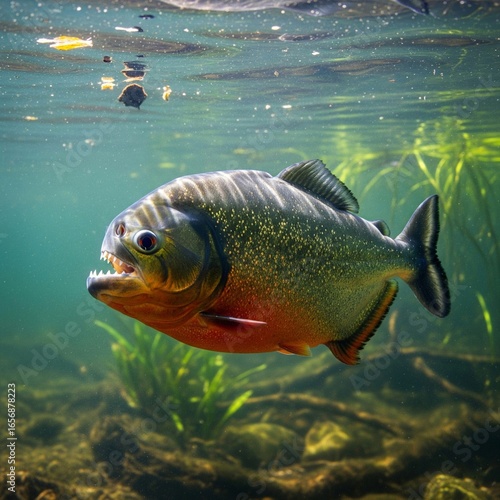 piranha in the water
