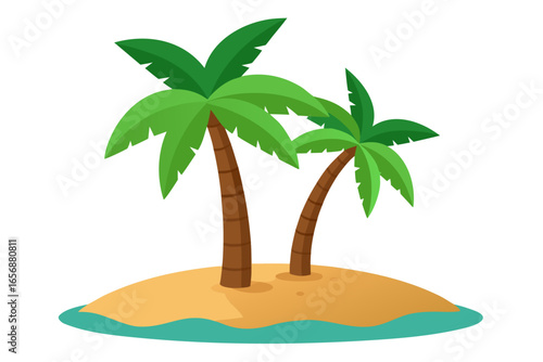 Escape to paradise with serene tropical island vibes featuring lush palm trees swaying gently over golden sands and turquoise waters evoking pure vacation bliss and relaxation