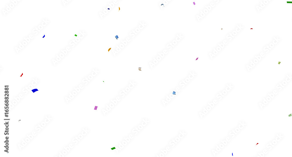 Fototapeta premium Multi Color Confetti Celebrations Party Background Design. Colorful confetti isolated on transparent background. Holiday effect, 3d Rendering Transparent Confeti. 