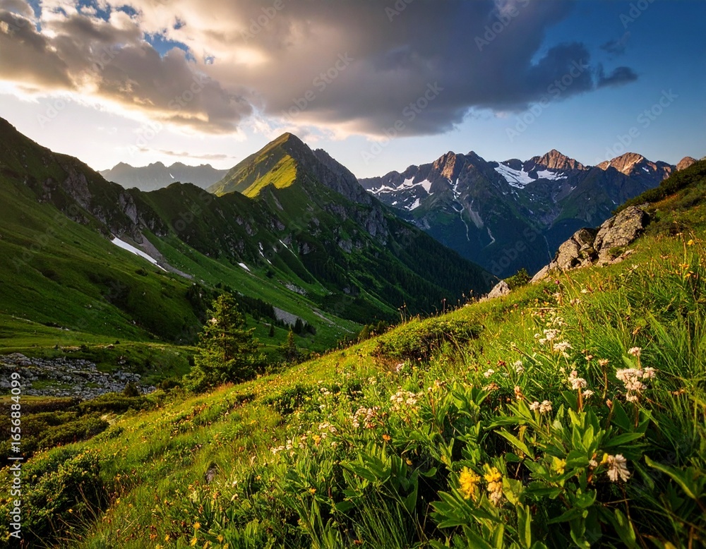 Fototapeta premium alpine meadow in the alps