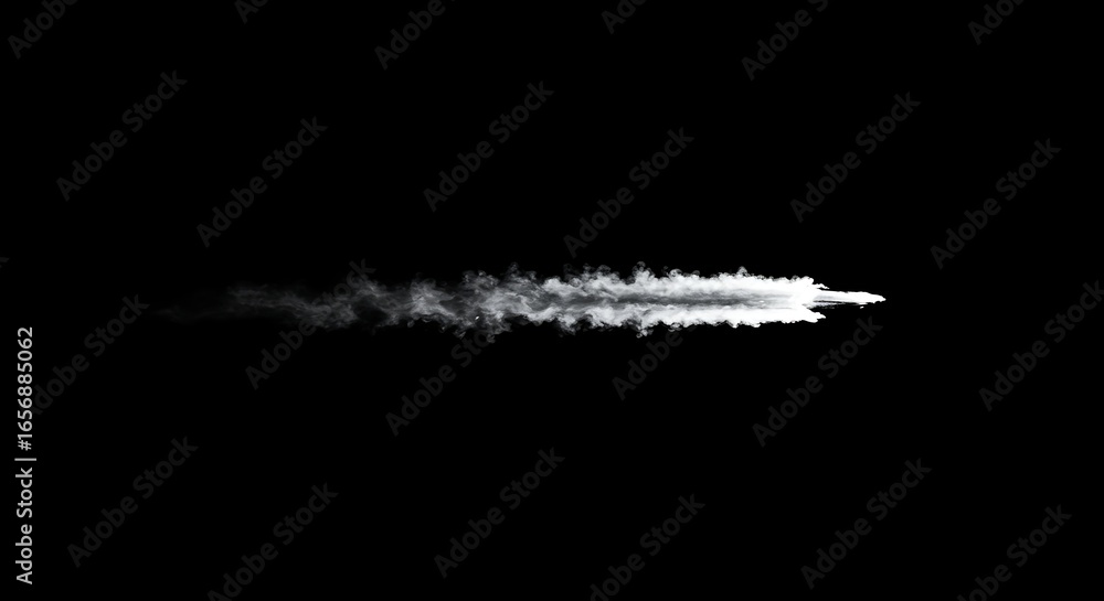 Fototapeta premium White Smoke Cloud on Black Background Abstract Smoke Effect