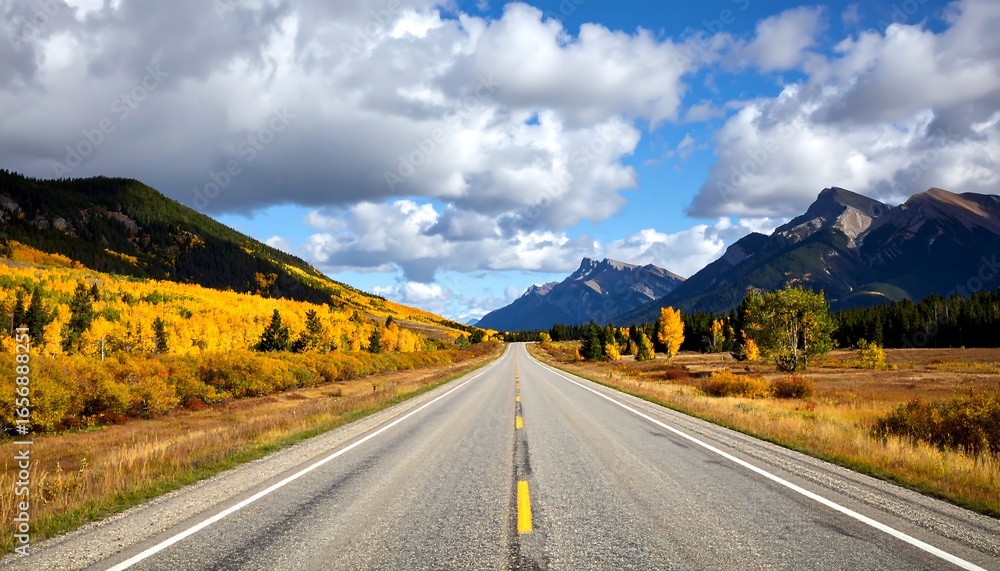 Naklejka premium Scenic autumn highway through mountains