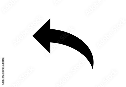 Free Download Black curved left arrow icon for back, return, or undo actions. Ideal for UI/UX, mobile apps, and website navigation buttons. - GFXLoad