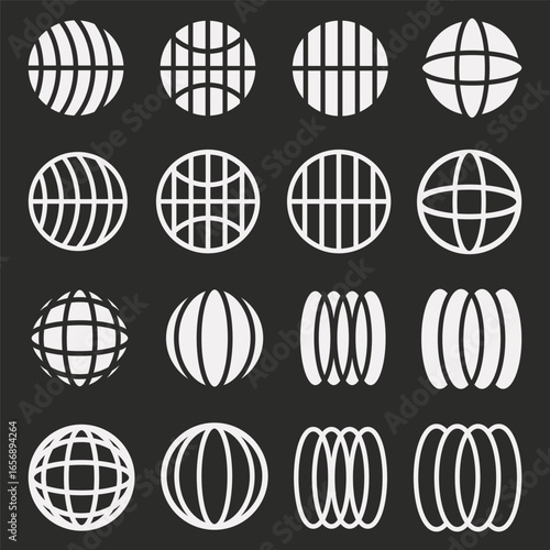 World Globe Grid Vector Pack
