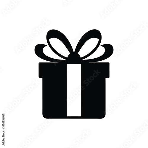 gift box with ribbon vector art illustration on white background 