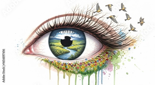 A Vision of Nature Reflected in the Eye