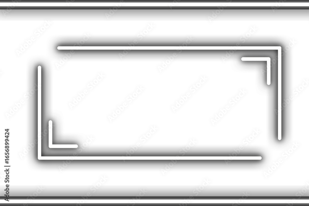 Fototapeta premium White frame with corner design isolated on transparent background for text