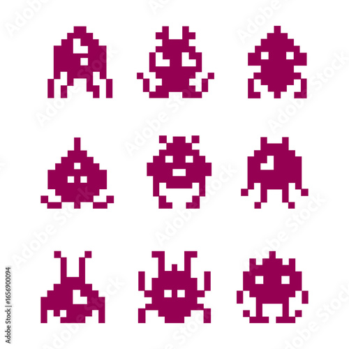 Pixel Retro Game Vector Set