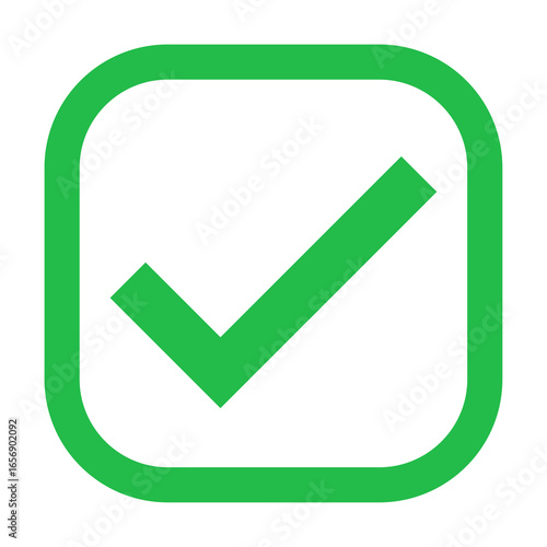 Free Download Green check mark inside rounded square vector icon, flat symbol for approval, correctness, success, and confirmation design - GFXLoad