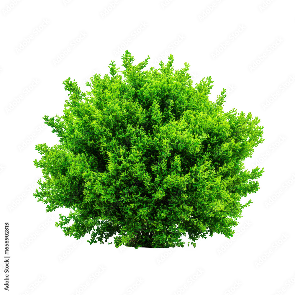 Obraz premium Green bush plant foliage isolated on transparent background