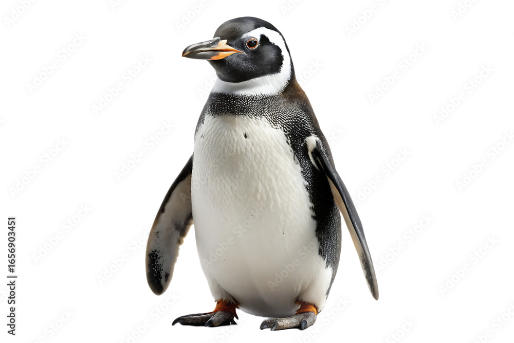 Fototapeta premium penguin isolated on white background PNG, AI GENERATED