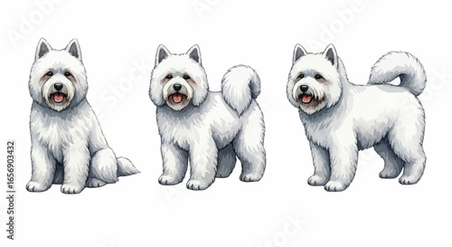Watercolor dog illustration “Snowy” pet portrait isolated on white background