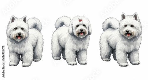 Watercolor dog illustration “Snowy” pet portrait isolated on white background