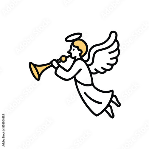 An angel with a trumpet vector illustration