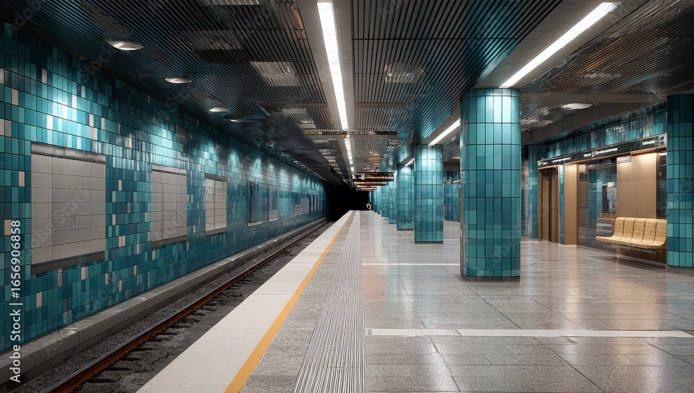 Obraz premium Chronos Transit Subterranean Cityscape