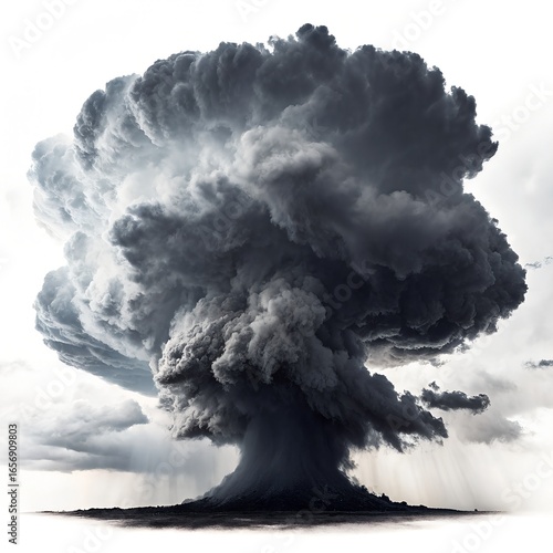 Stormy Black Cloud PNG – Dangerous Dark Cloud on White Background