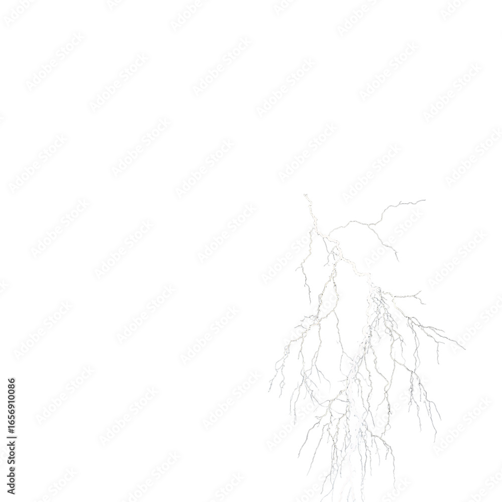 Fototapeta premium Thunderstroke PNG – Lightning Bolt, Transparent Background, Isolated 3D Effect