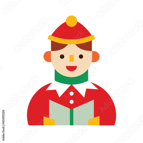 A Christmas caroler on a white background vector illustration