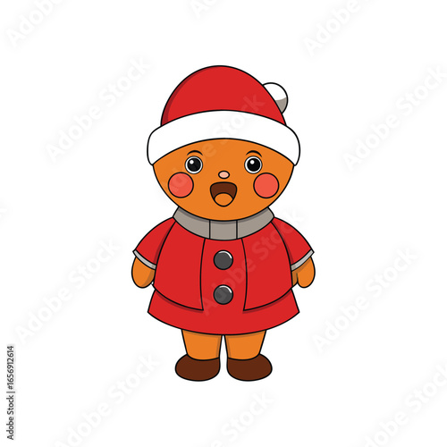 A singing Christmas caroler on a plain white background vector illustration