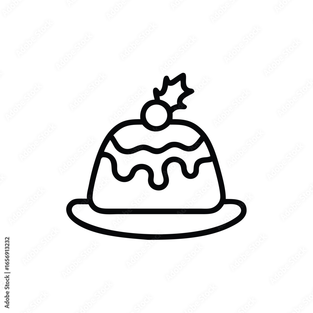 A delicious Christmas pudding isolated on a white background vector illustration A delicious Christmas pudding isolated on a white background vector illustration