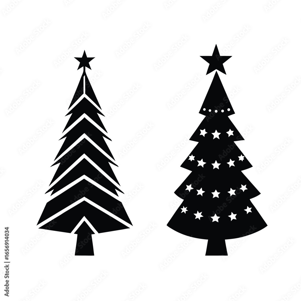 Obraz premium A Christmas tree in flat and 3D styles on a white background vector illustration