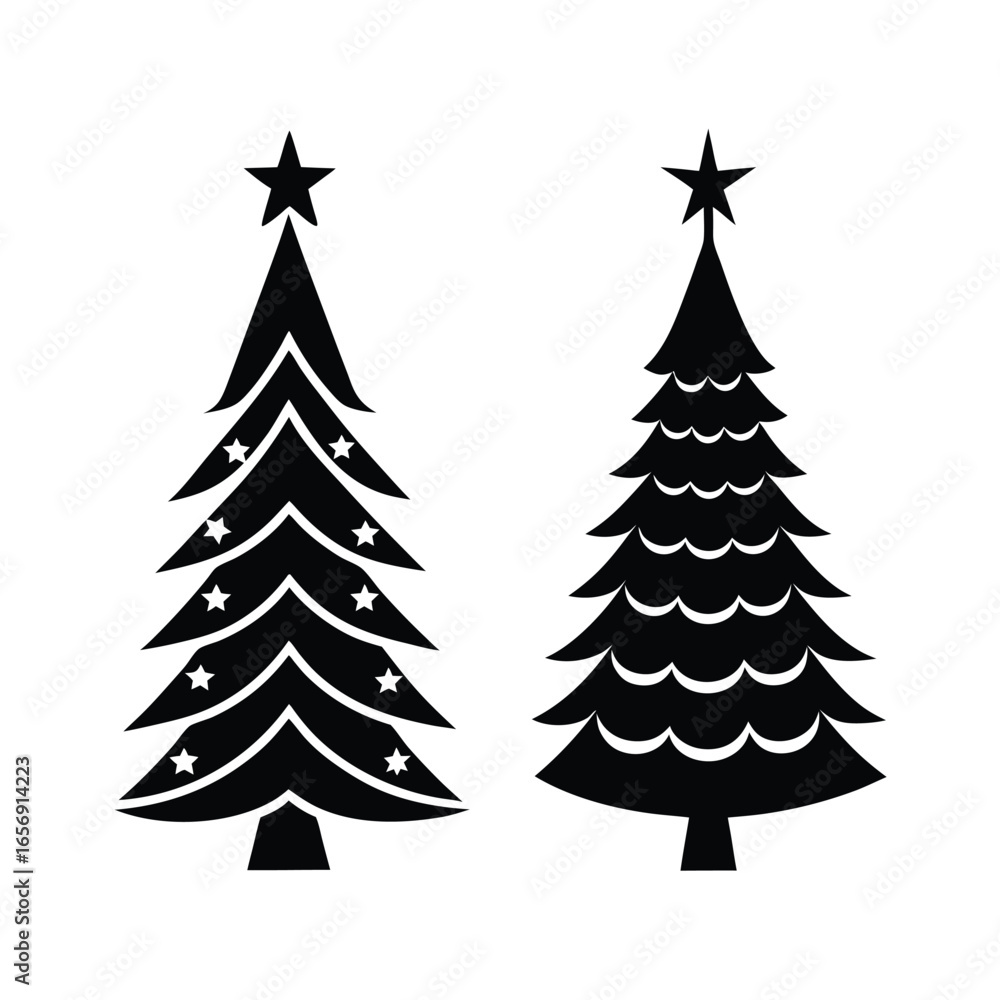 Obraz premium A Christmas tree in flat and 3D styles on a white background vector illustration
