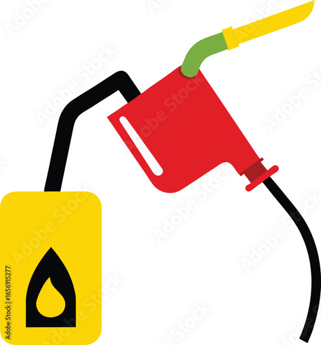 Fuel nozzle illustration filling gas tank concept of energy supply Vector illustration
