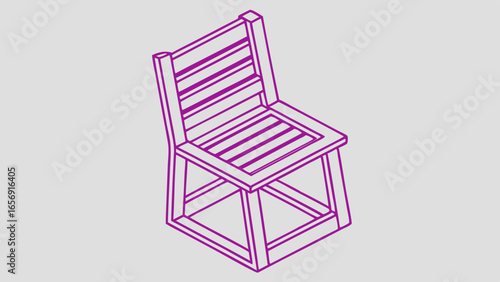 Vector illustration of a simple wooden chair design for modern interiors
