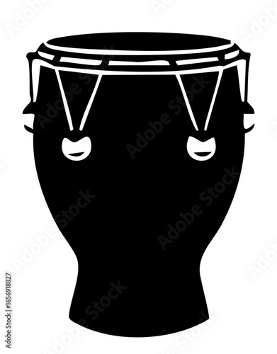 Conga drum silhouette with tall barrel body and tensioned drumhead.