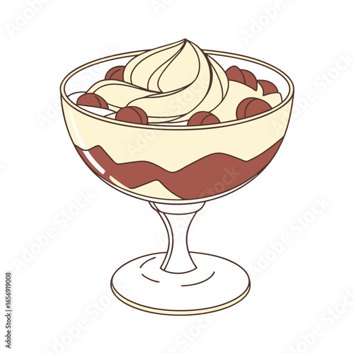 A glass of eggnog on a plain white background vector illustration