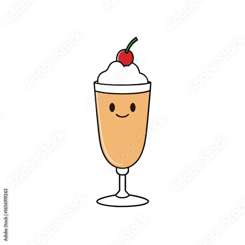 A glass of eggnog on a plain white background vector illustration