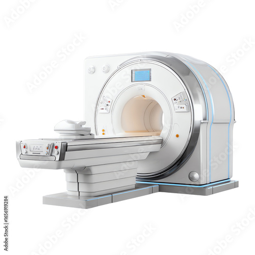 Advanced MRI Scanner Magnetic Resonance Imaging Machine Isolate on Transparent White Background