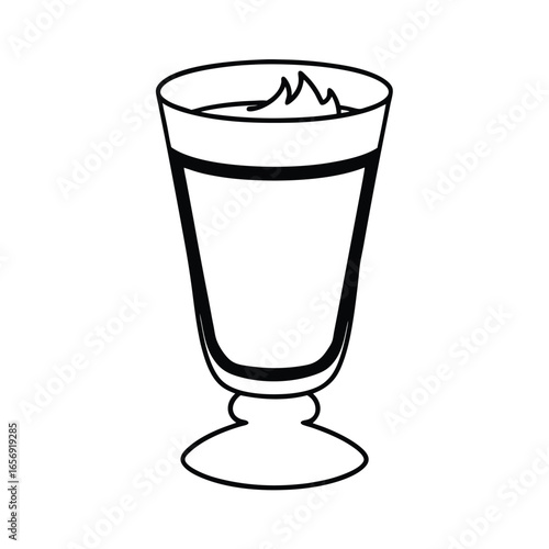 A festive glass of eggnog on a white background vector illustration