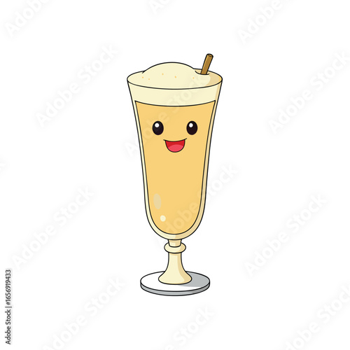 A festive glass of eggnog on a white background vector illustration