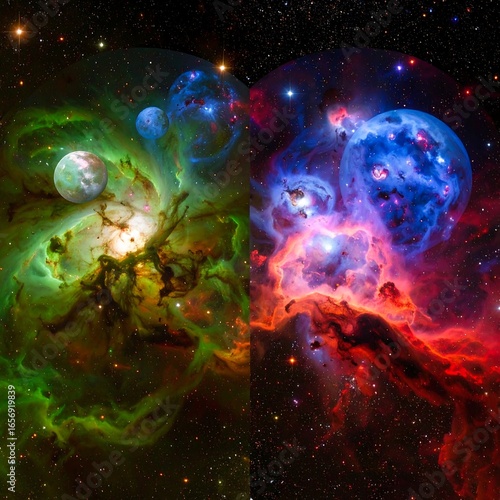Colorful space nebulae