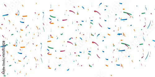 Multicolored confetti falls from the sky. confetti, serpentine, tinsel on a transparent background. Holiday, birthday.