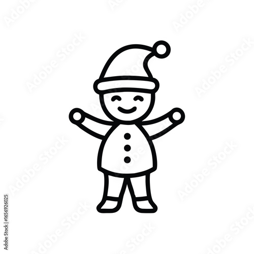 A kid in a Christmas Santa costume on a white background vector illustration