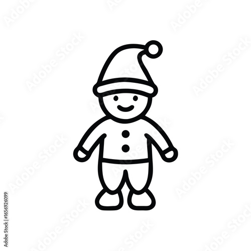 A child in a festive Santa costume on a white background vector illustration