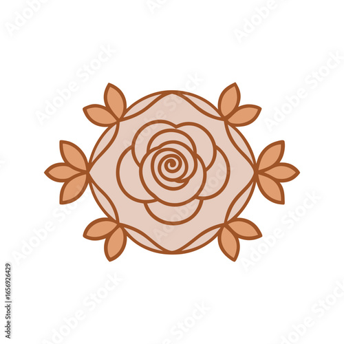 A minimal rose gold floral border for invitations vector illustration