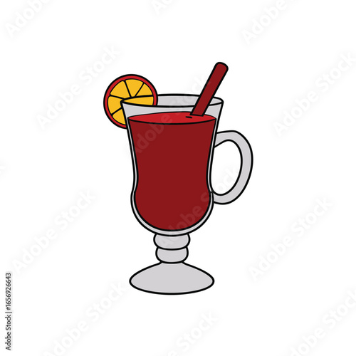 A glass of mulled wine on a white background vector illustration