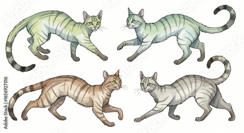 Watercolor cat illustration “Willow” pet portrait isolated on white background