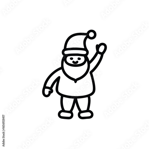 Santa Claus in a waving pose on a white background vector illustration