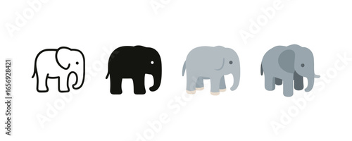 Evolution of elephant design: from outline to 3d realism