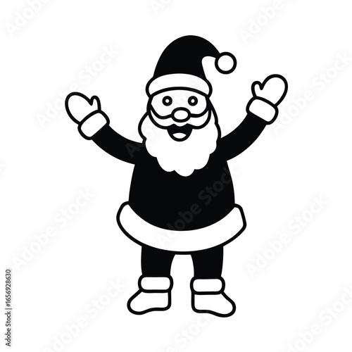 A happy Santa Claus in a waving pose on a white background vector illustration