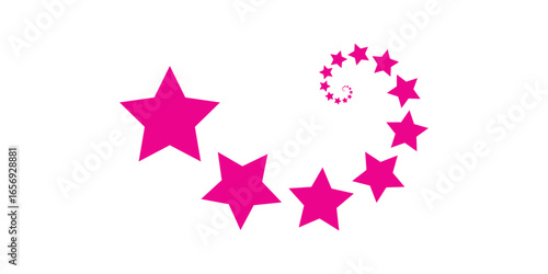 Ταπετσαρία A spiral of pink stars on a white background creating a swirling and decorative